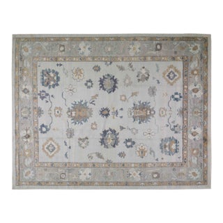 Turkish Oushak Knotted Wool Rug, 10'5''x13'6'' For Sale