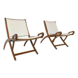 Ninfea Folding Armchairs attributed to Gio Ponti, 1950s, Set of 2 For Sale