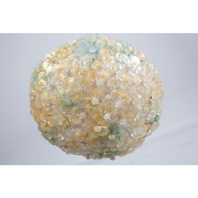 Glass Murano Glass Flowers Basket Ceiling Lights from Barovier, 1950, Set of 2 For Sale - Image 7 of 13