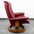 Ekornes ASA Mid Century Danish Modern Lounge Chair Leather Ekornes Red Recliner Ottoman For Sale - Image 4 of 11