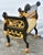 Vintage Ornate Egyptian Revival Black & Gold Chair W/Lion Heads For Sale - Image 9 of 12