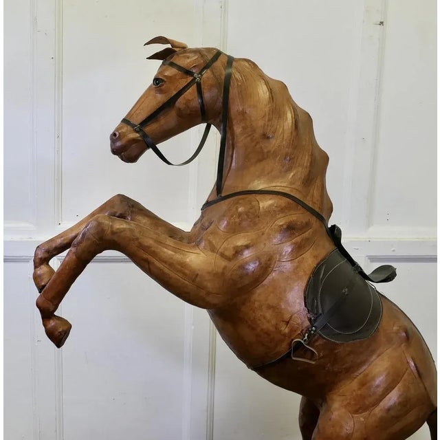 Life Size Arts and Crafts Leather Model of a Horse, 1920s For Sale - Image 4 of 10