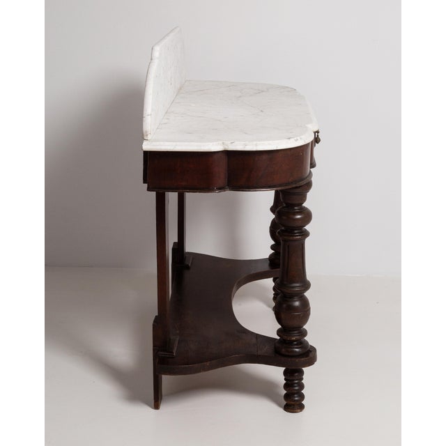 Gray 19th Century Victorian Console Table With Marble Top For Sale - Image 8 of 17