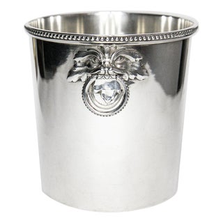 Vintage Silver Plated Foo Dog Ice Bucket or Cooler For Sale