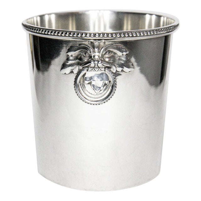 Vintage Silver Plated Foo Dog Ice Bucket or Cooler For Sale