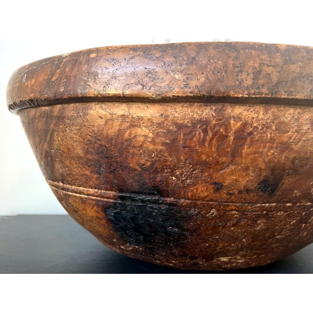 Large Antique American Burl Bowl For Sale - Image 15 of 17