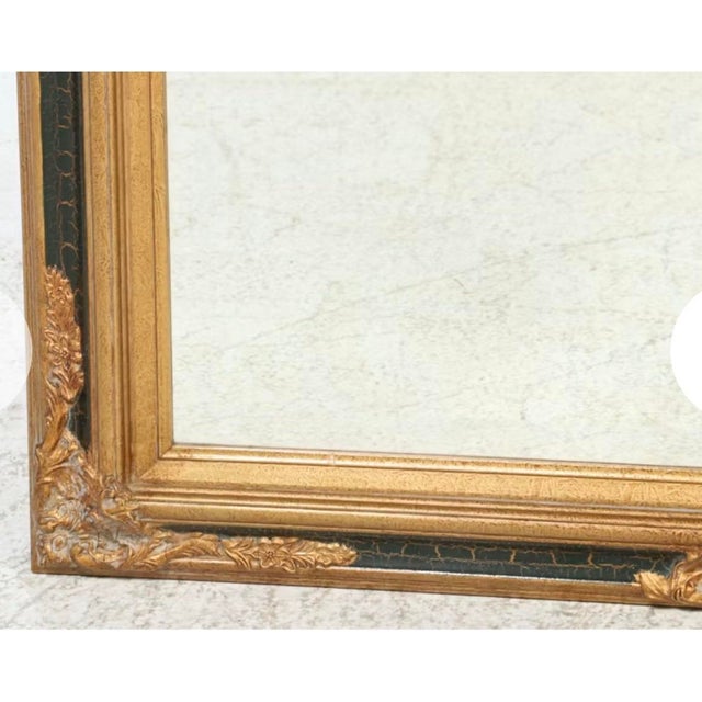 Wood Regency Revival Style Parcel Gilt and Black Lacquer Wall Mirror, 21st C For Sale - Image 7 of 12