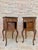 Early 20th Century Louis XV Style Walnut Nightstands with Marble Top, 1930s, Set of 2 For Sale - Image 5 of 18