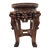 Mid 20th Century Chinese Hand Floral Carved Wood Tabouret/Plant Stand With Marble Inset For Sale