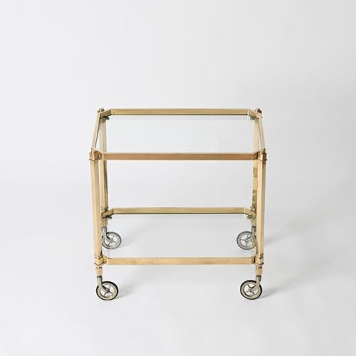 Mid-Century Modern French Bar Cart in Brass from Maison Jansen, 1970s For Sale - Image 4 of 14