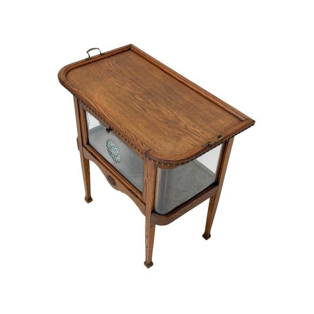 Metal Art Nouveau Tea Cabinet with Serving Tray, 1900s For Sale - Image 7 of 13
