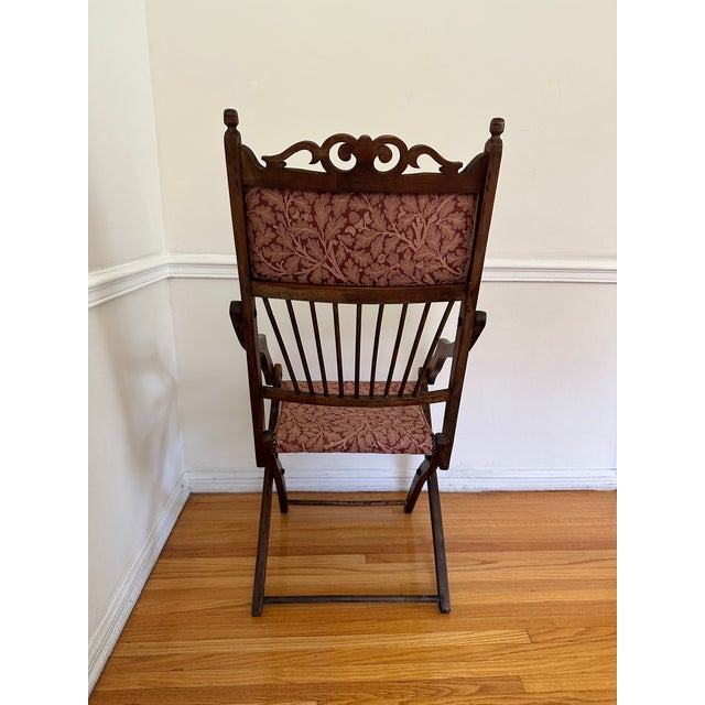 William Morris Late 19th Century William Morris English Arts and Crafts Folding Camp Chair For Sale - Image 4 of 11