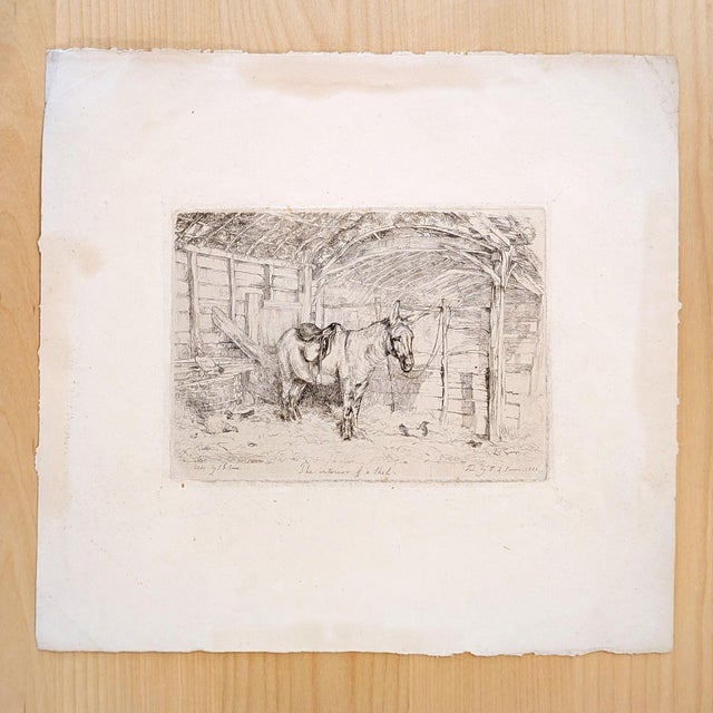 The Interior of a Shed (Donkey) | John Frederick Lewis Engraving | 1826 For Sale - Image 4 of 7