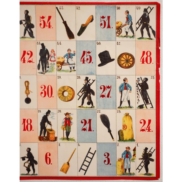 French 1900s French Board Game Sheet - « Blanc Et Noir » (Chimney Sweep, Numbers) For Sale - Image 3 of 4