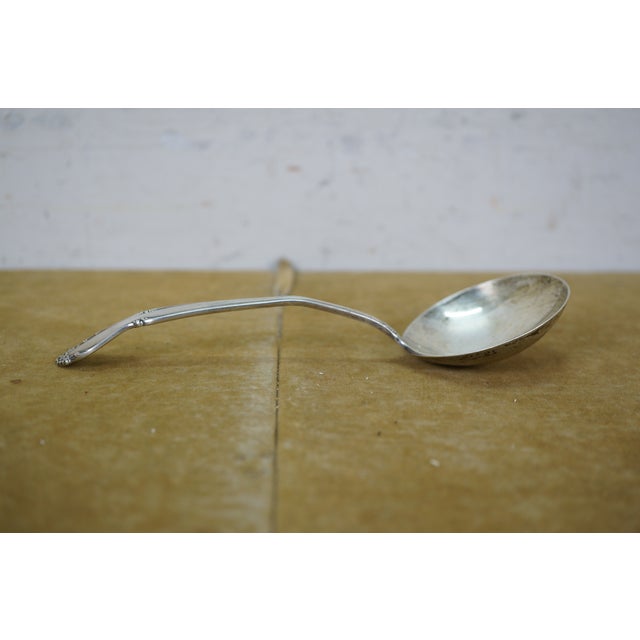 1950s Wm Rogers MFG Co Wedding Bells Sterling Silver Sauce Gravy Ladle 58g 7" For Sale - Image 10 of 13