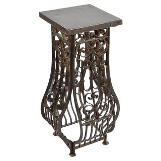 Vintage Wrought Iron Pedestal For Sale
