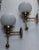 Vintage 1940s Art Deco Wall Sconces Fixture in Brass & Milk Glass Shade Ship Light - a Pair For Sale - Image 4 of 6
