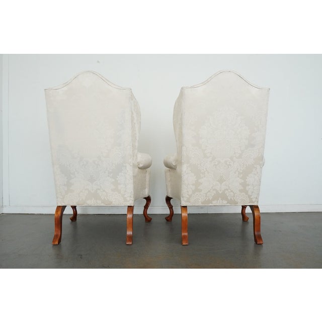 1980s Vintage Fairfield White Wing Back Chairs (Set of 2) For Sale - Image 5 of 16