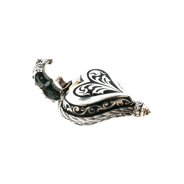Late 20th-Century Sterling and 18k Bowman Original Reversible Heart Necklace For Sale - Image 11 of 12