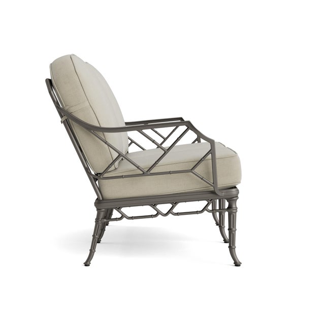 Contemporary Brown Jordan Calcutta Loveseat, Mica frame with Fusion Meadow fabric For Sale - Image 3 of 11