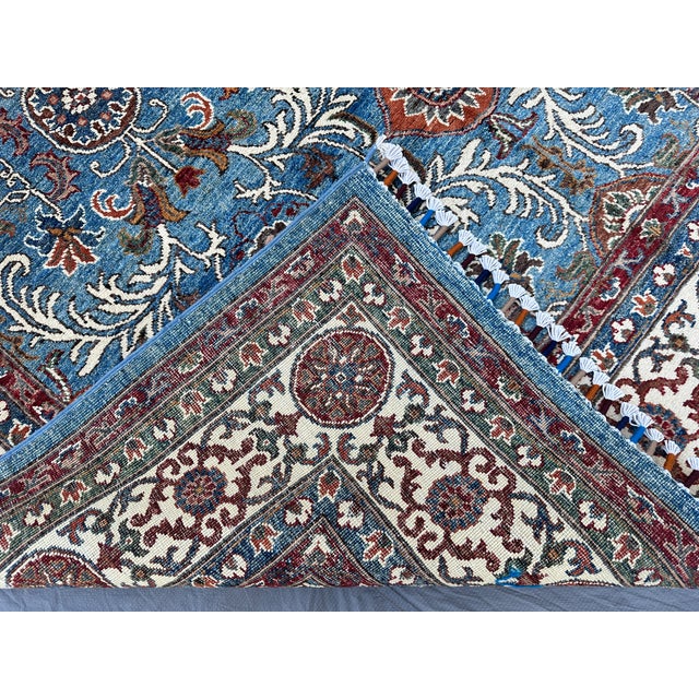 Blue Sultanabad Hand-Knotted Wool Rug - 6'8" X 9'10" For Sale - Image 14 of 15