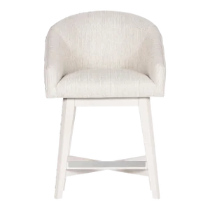 Ryder Counter Stool in Index Porcelain with Wood Retro Swivel Base & Casablanca Finish
