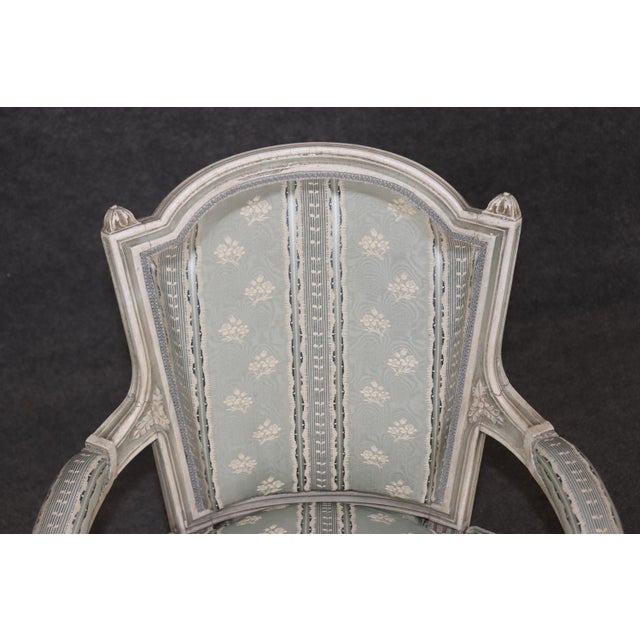 Pair of Antique Louis XVI Style Paint Decorated Arm Chairs by Maison Jansen For Sale - Image 14 of 17