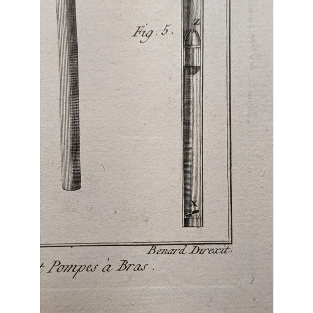 Antique Engraving, c.1770 — Fire Pump & Hand Pumps, R. Bénard (1734–1777) For Sale - Image 4 of 7