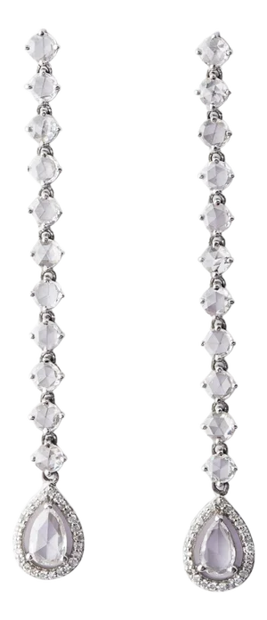 Natural rosecut diamond 2.18cts earring in 14k gold