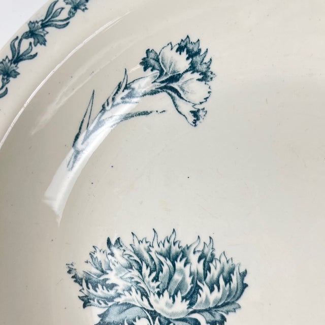 Low Earthenware Salad Bowl with Oeillet Pattern from KG Lunéville, 19th Century For Sale - Image 6 of 8