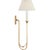 Ingela 24" Double Sconce in Hand-Rubbed Antique Brass with Silk Pleat Shades Designer: Amber Lewis Finish: Hand-Rubbed...