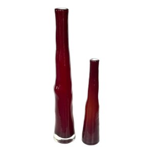 Hand Blown Art Glass Vases, Set of 2