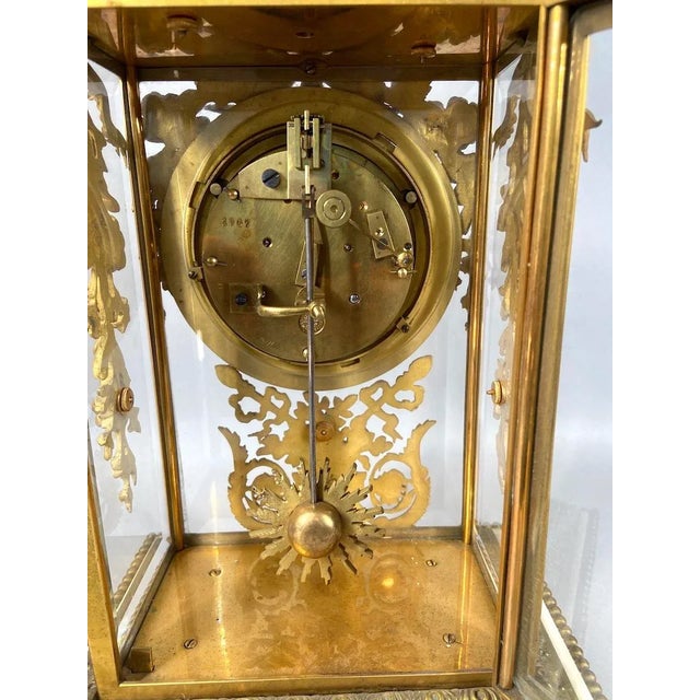 19th Century French Louis XVI Clock Set Made From Bronze, Crystal and Marble-3 Pieces For Sale - Image 6 of 13