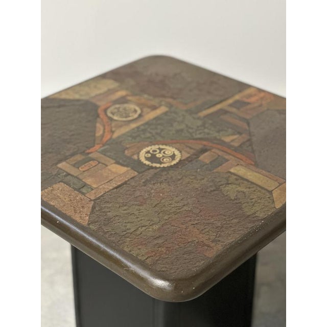 Vintage Side Tables with Sculptural Mosaic Slate Tops by E. Kneip, Set of 2 For Sale - Image 13 of 15