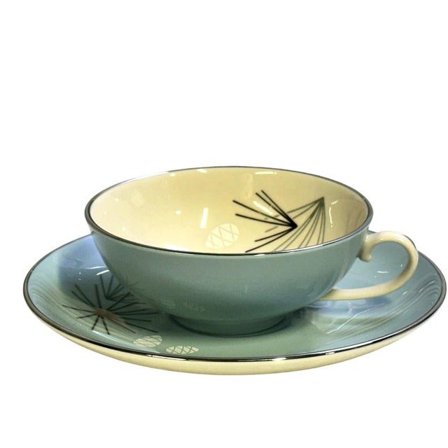 Mid 20th Century Mid 20th Century Franciscan Masterpiece Extremely Rare 'Silver Pine' 8-Five Pc Place Settings - 40 pcs For Sale - Image 5 of 17