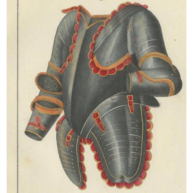 Mid 19th Century Ornate Parade and Tournament Armor, 1842, Lithograph For Sale - Image 5 of 6