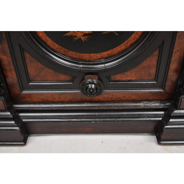 Victorian Ebonized Rosewood Figural Carved Parlor Cabinet Attr. Pottier & Stymus For Sale - Image 11 of 12