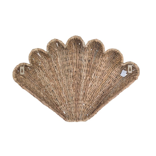 Pottery Barn Wicker Clam Shell Sculptural Wall Art-a Pair For Sale - Image 13 of 13