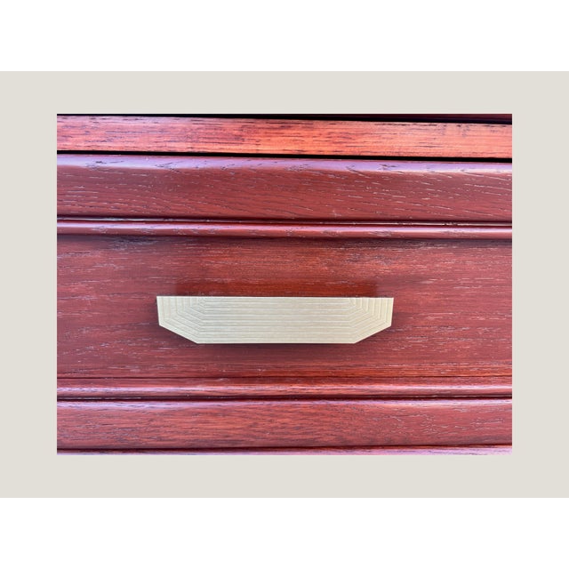 Late 20th Century Postmodern Cognac Nightstands – Attributed to Burlington, 2 Pieces For Sale - Image 10 of 10