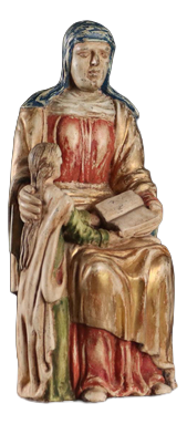 Saint Anne with the Child Mary Wood Sculpture