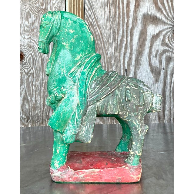 Vintage Boho Plaster Horse For Sale In West Palm - Image 6 of 8