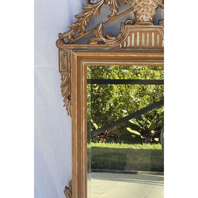 Camel French Style Carved Wood Mantel Mirror With Garden Tools & Basket For Sale - Image 8 of 12