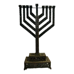 Vintage 1960’s Brutalist Style Large 9 Candle Menorah