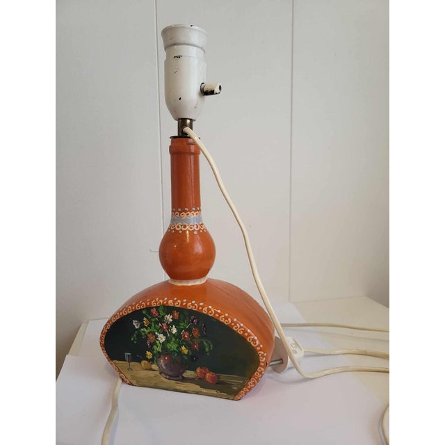 Art Deco Painted Glass Table Lamp, 1930s For Sale - Image 6 of 10