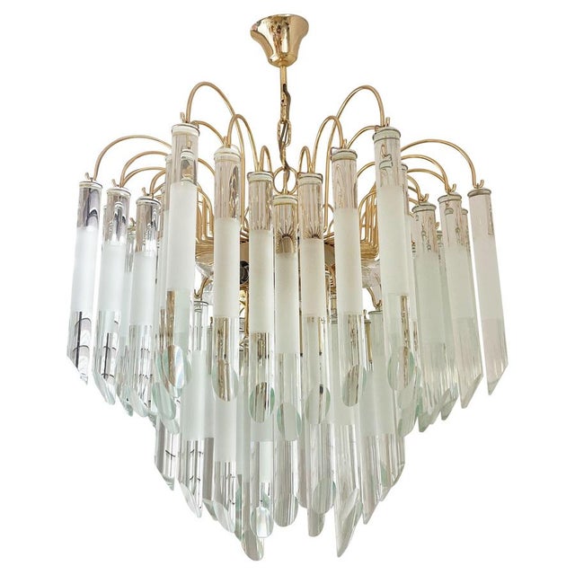 Vintage Glass Chandelier in the style of Paolo Venini, 1970s For Sale - Image 12 of 12