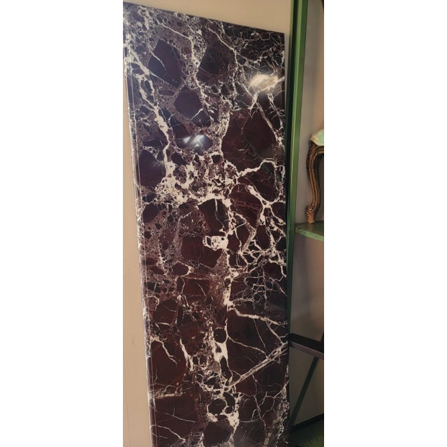 Rococo Italian Rococo Style Carved Giltwood Rouge Marble Top Console Table For Sale - Image 3 of 9