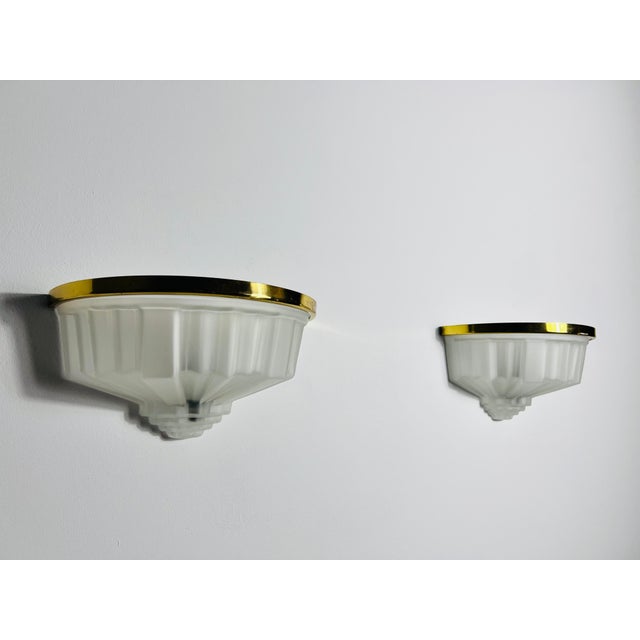 Pair of French Brass and Aluminium Art Deco Sconces, France, 1940s For Sale - Image 12 of 12