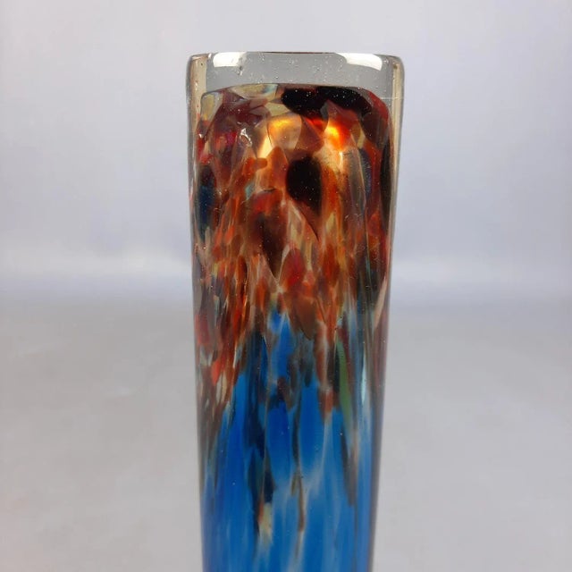 Glass Vase with Malta Blue with Red Shades from Phoenician, 1960s For Sale - Image 9 of 13