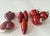 1990s Vintage(8)Christmas Crackle Glass Kugel Style Ornaments Hearts,balls,teardrop Ruby Red Christmas Holiday Decor For Sale - Image 5 of 12