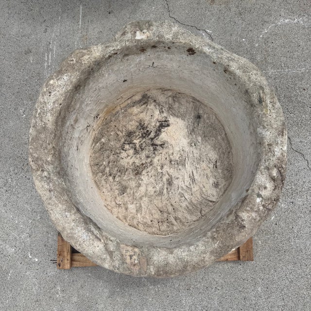 Antique Limestone Trough 51626c 31"d For Sale In Los Angeles - Image 6 of 6
